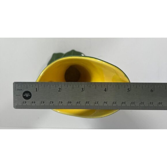 Red Wing Pottery Green & Yellow Cornucopia Vase Vintage 1940s - Picture 7 of 10